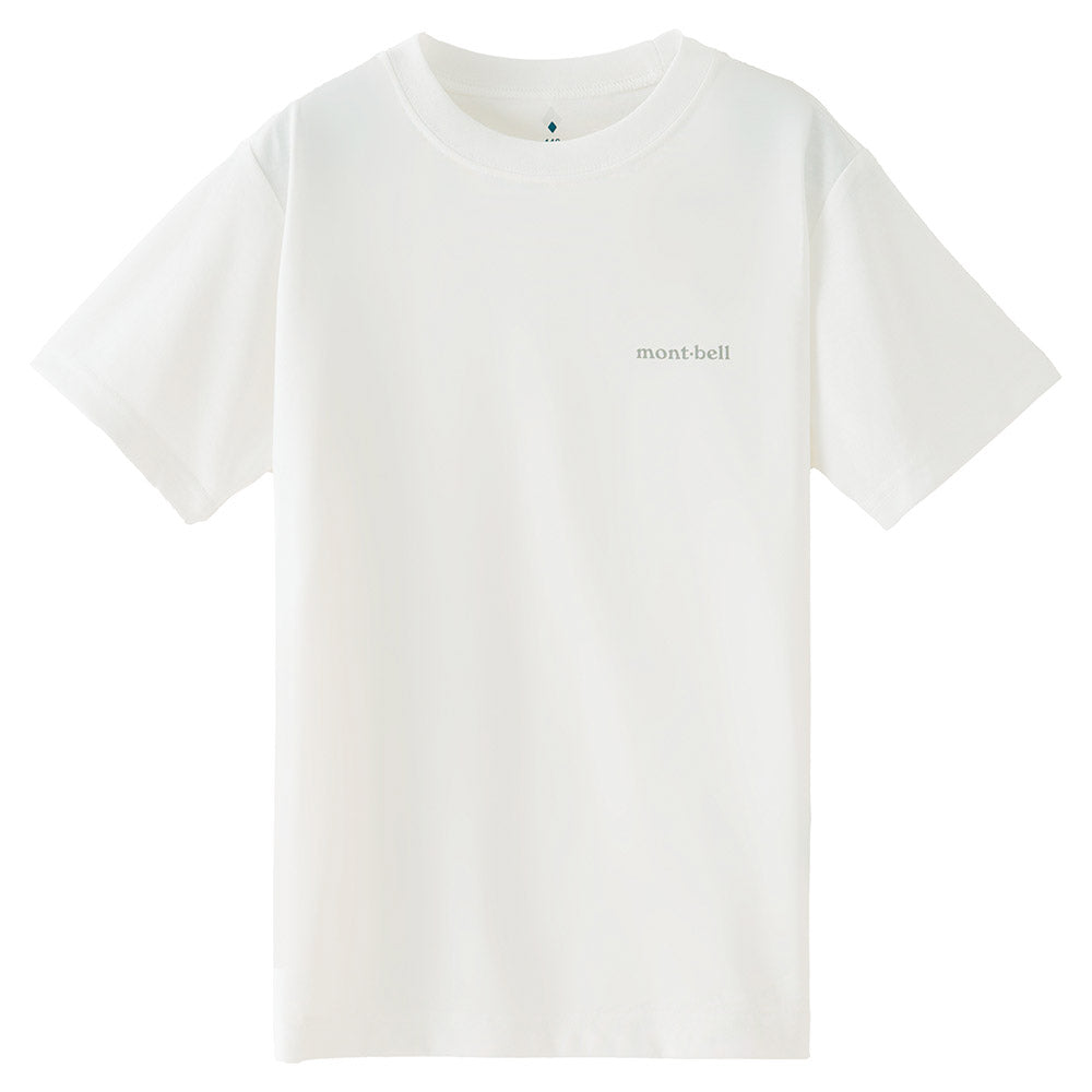 Japanese children's clothing mont-bell UV protection / quick-drying / odor-suppressing fine logo short-sleeved T-shirt 130-160cm boys'/girls' summer TOPS