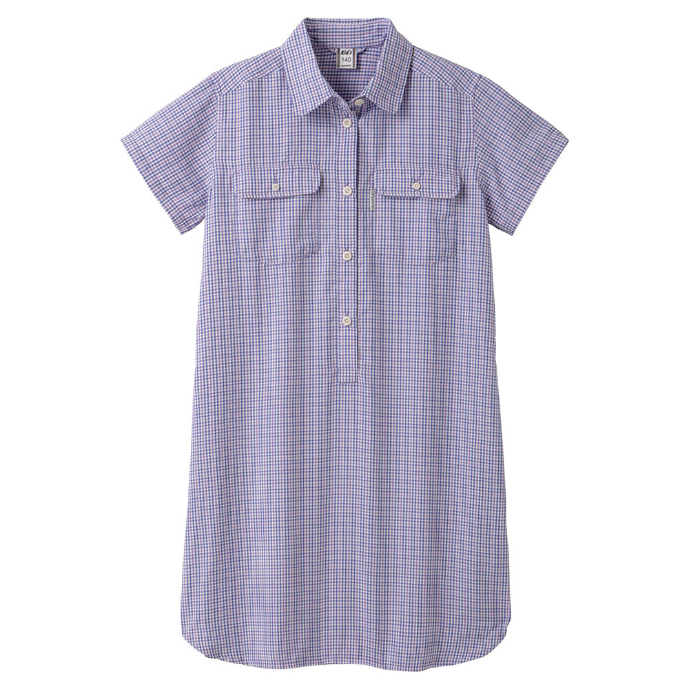 Japanese children's clothing mont-bell UV protection / quick-drying series shirt dress 130-160cm girls summer dresses
