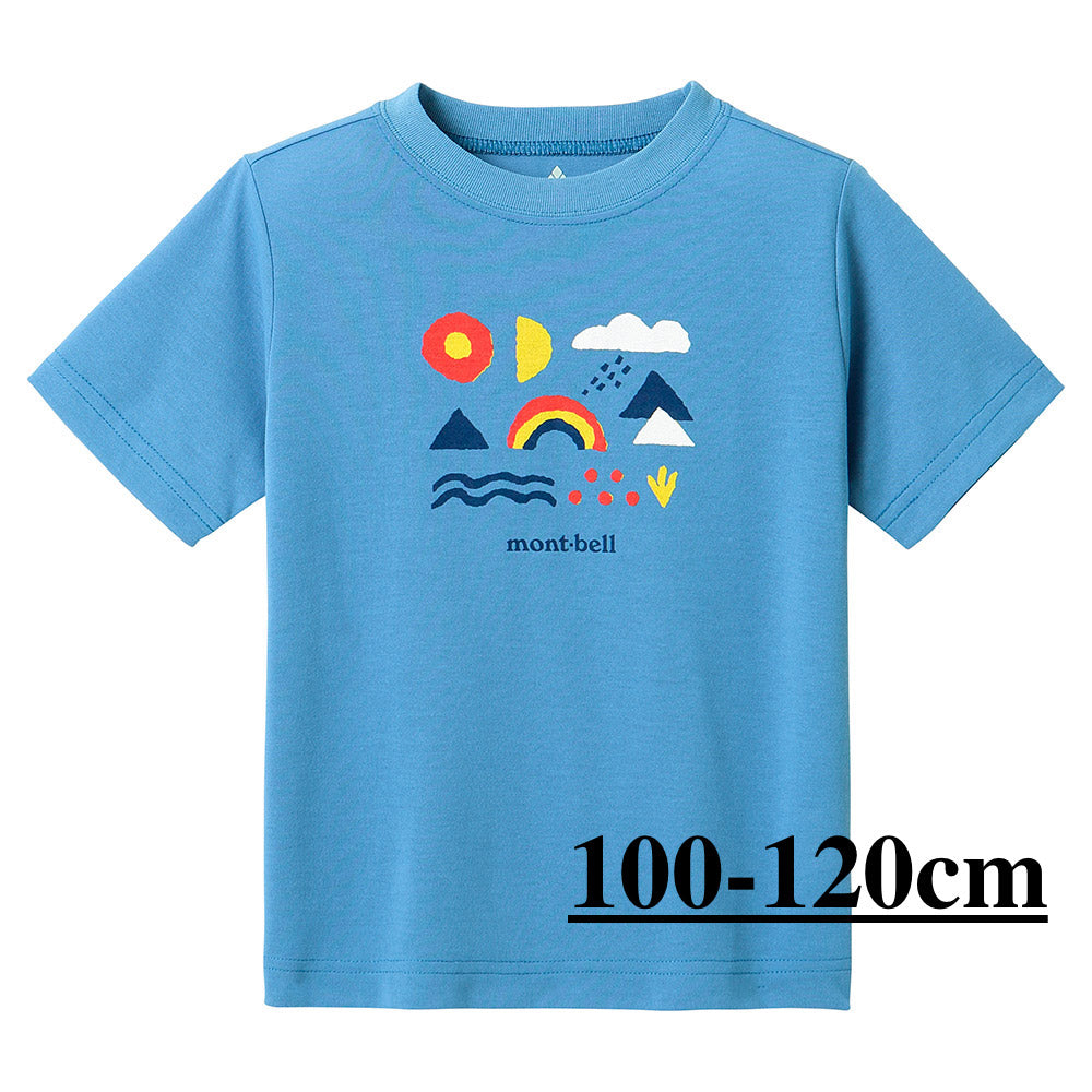 Japanese children's clothing mont-bell UV protection / quick-drying / odor suppression natural weather phenomenon short-sleeved T-shirt 100-120cm / XS-L adult size - women's / boys' / girls' summer TOPS