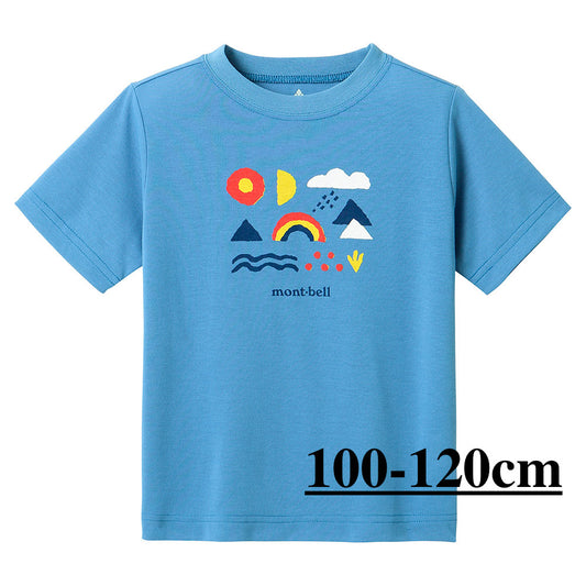 日本童裝 mont-bell 防UV/吸水速乾/抑制氣味 自然天氣現象短袖T恤 100-120cm/XS-L 大人款-女士/男童款/女童款 夏季 TOPS