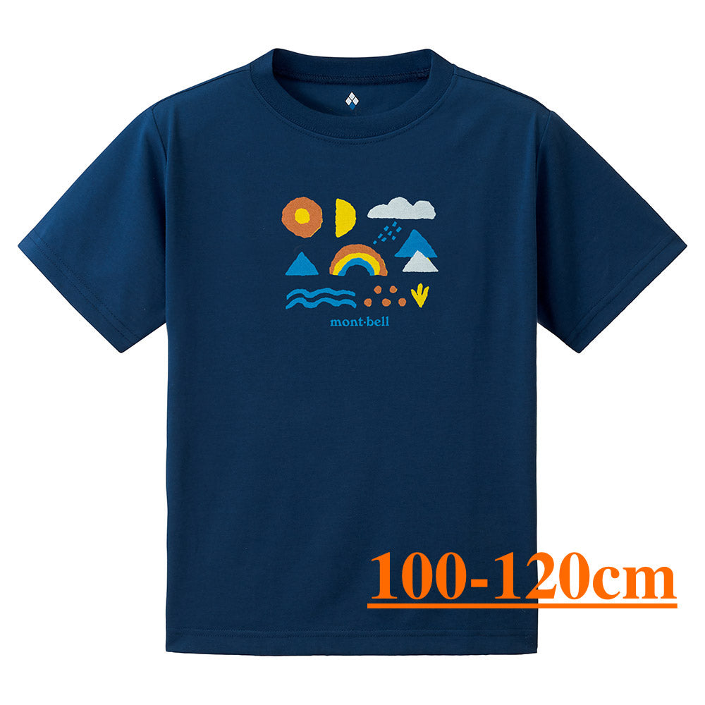 Japanese children's clothing mont-bell UV protection / quick-drying / odor suppression natural weather phenomenon short-sleeved T-shirt 100-120cm / XS-L adult size - women's / boys' / girls' summer TOPS