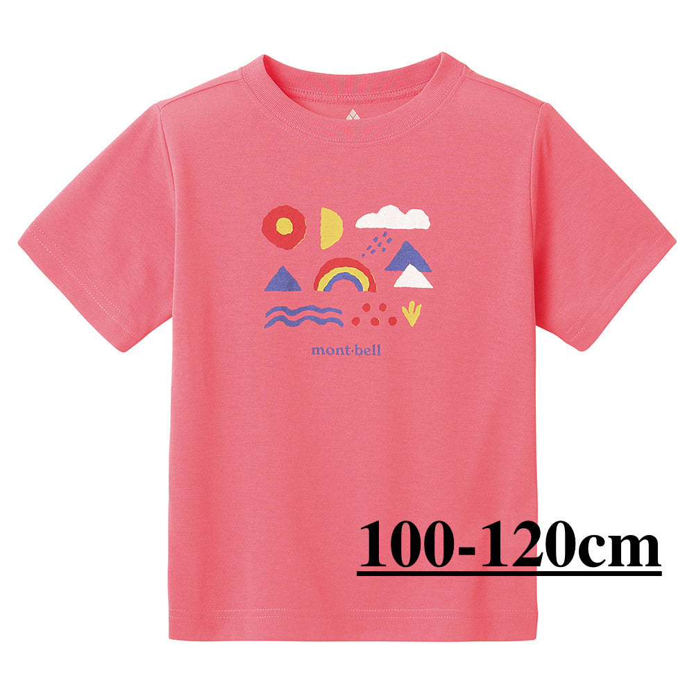 Japanese children's clothing mont-bell UV protection / quick-drying / odor suppression natural weather phenomenon short-sleeved T-shirt 100-120cm / XS-L adult size - women's / boys' / girls' summer TOPS