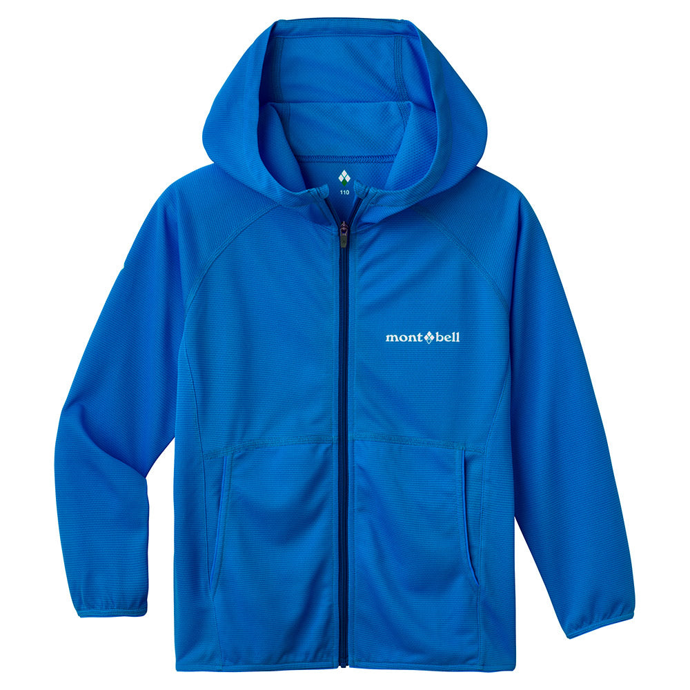 Japanese children's clothing mont-bell UV protection / high water absorption quick drying / breathable hooded zip-up jacket 100-120cm boys / girls summer outerwear