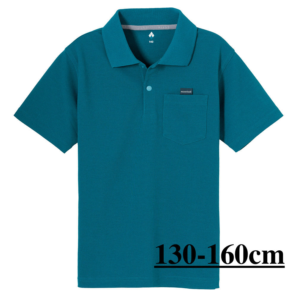 Mont-Bell UV-Proof/Quick-Dry/Odor-Suppressing Polo Shirt (100-160cm) for Boys and Girls (Summer TOPS)