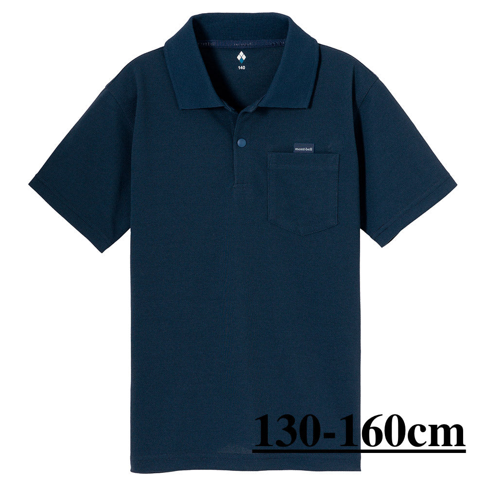 Mont-Bell UV-Proof/Quick-Dry/Odor-Suppressing Polo Shirt (100-160cm) for Boys and Girls (Summer TOPS)