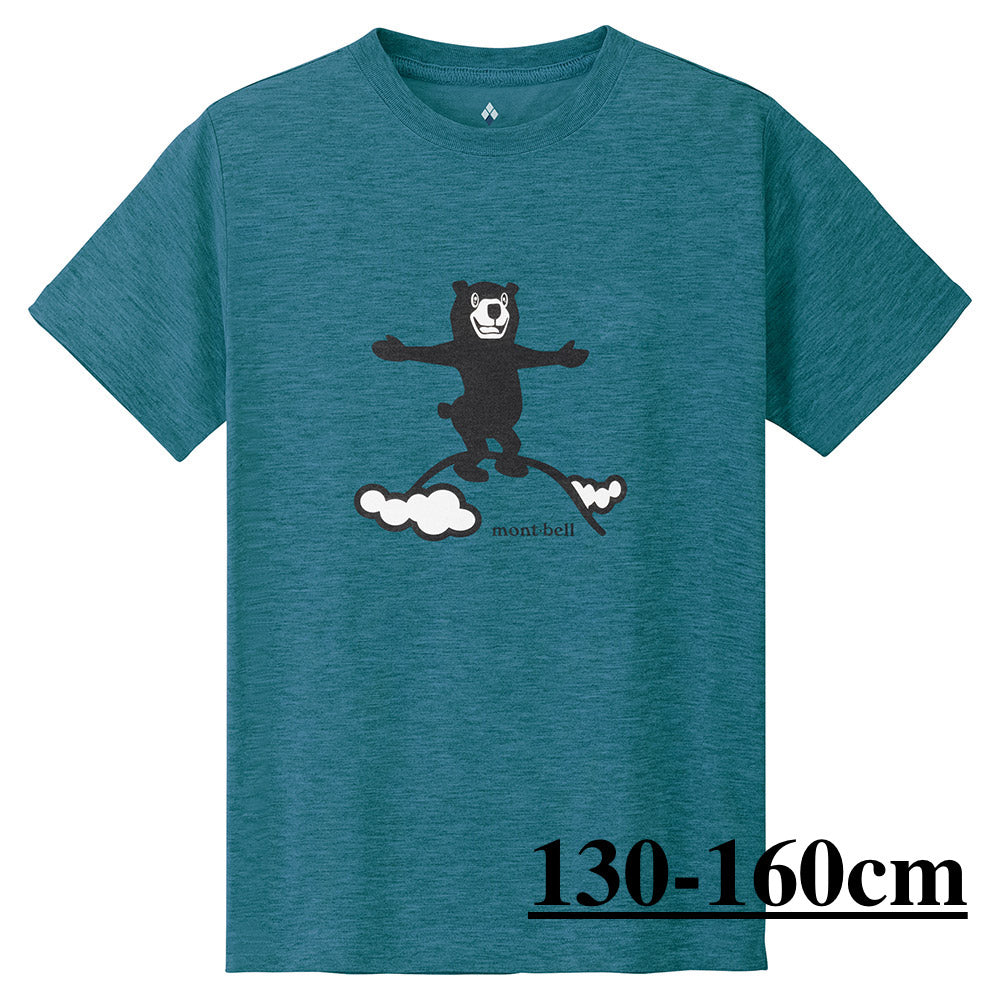 Mont-Bell (Japan) UV-resistant, moisture-absorbing, quick-drying, and odor-suppressing Mountain Bear top (100-160cm/XS-XL) for adults, boys, and girls (summer TOPS)