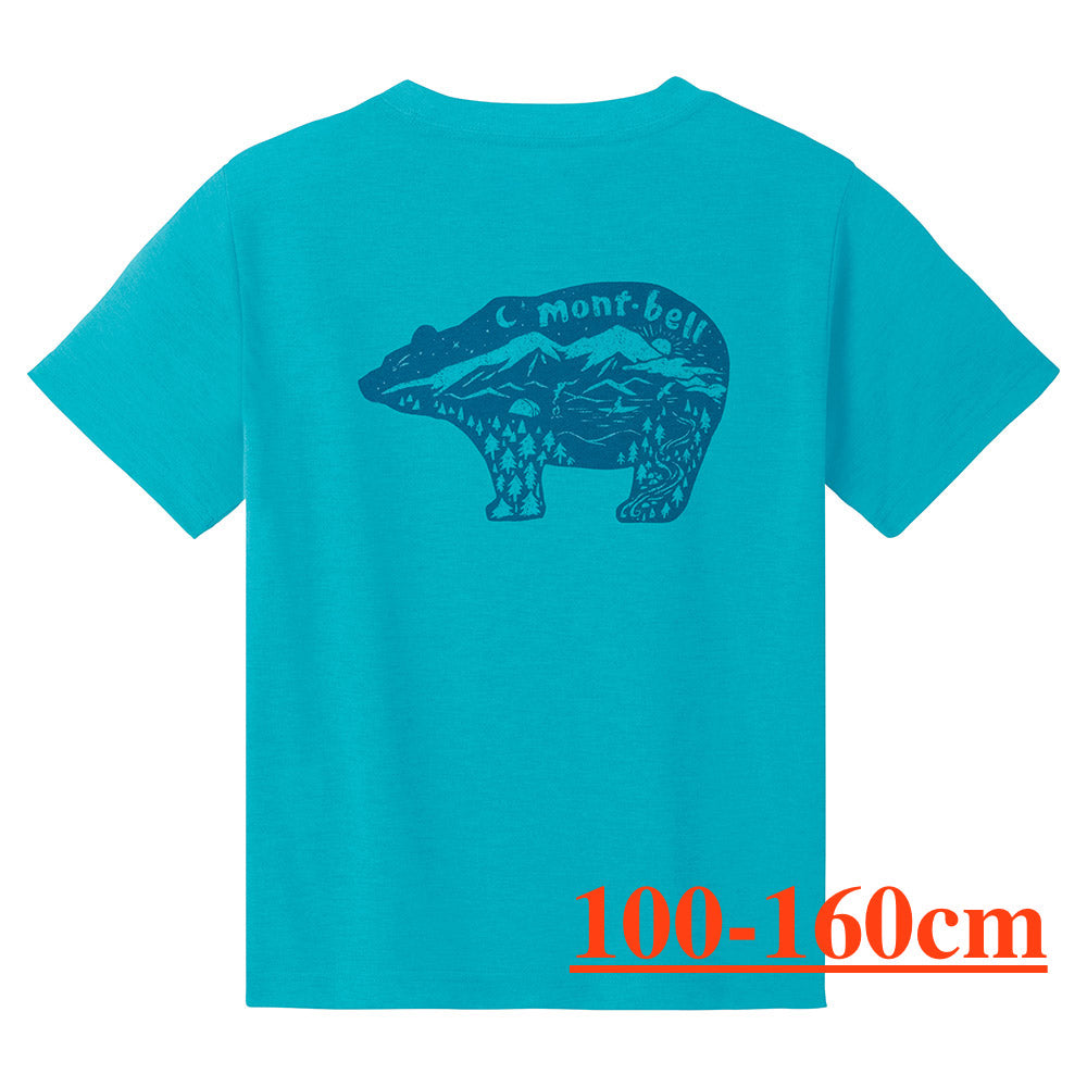 Mont-Bell Japan Children's Clothing UV Protection/Water Absorbent Quick Dry/Odor Suppressing Natural Bear Top 100-160cm/XS-XL Adult/Boys/Girls Summer TOPS