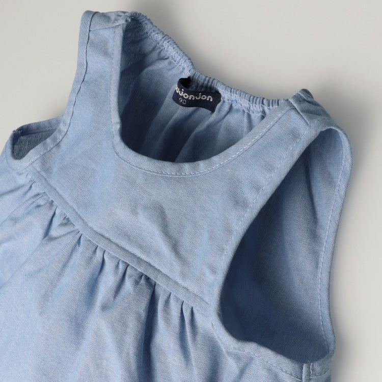 Japanese Moujonjon children's clothing embroidered pocket vest dress 90-140cm girls summer dresses