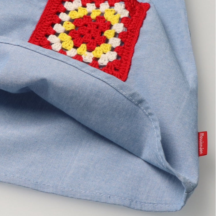 Japanese Moujonjon children's clothing embroidered pocket vest dress 90-140cm girls summer dresses