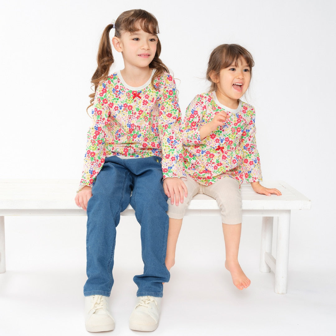 Japanese Moujonjon Floral Tops 80-140cm Girls Summer TOPS