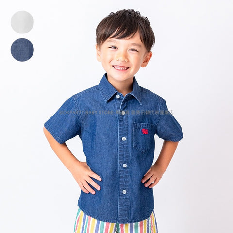 日本童裝 Moujonjon 大象刺繡襯衫 90-140cm 男童款 夏季 TOPS