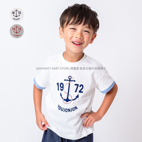 日本童裝 Moujonjon 水手LOGO上衣 80-140cm 男童款 夏季 TOPS