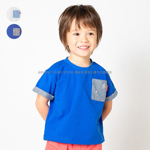 日本童裝 Moujonjon 條紋口袋上衣 80-140cm 男童款 夏季 TOPS
