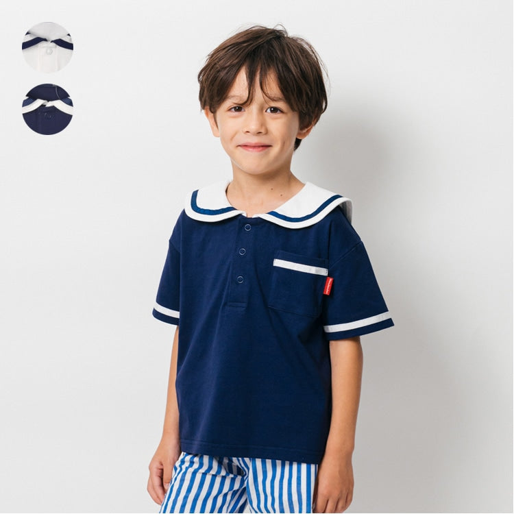 Japanese Moujonjon Sailor-Style Tops (80-120cm) for Boys (Summer)