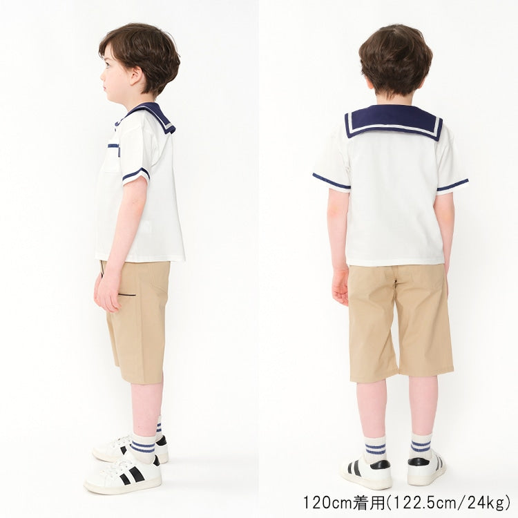Japanese Moujonjon Sailor-Style Tops (80-120cm) for Boys (Summer)