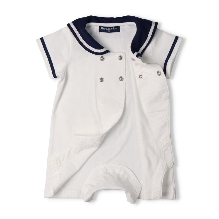 Moujonjon Japanese Children's Clothing Sailor-Style Jumpsuit (70-80cm) for Boys and Girls (Summer Jumpsuit for Newborns)