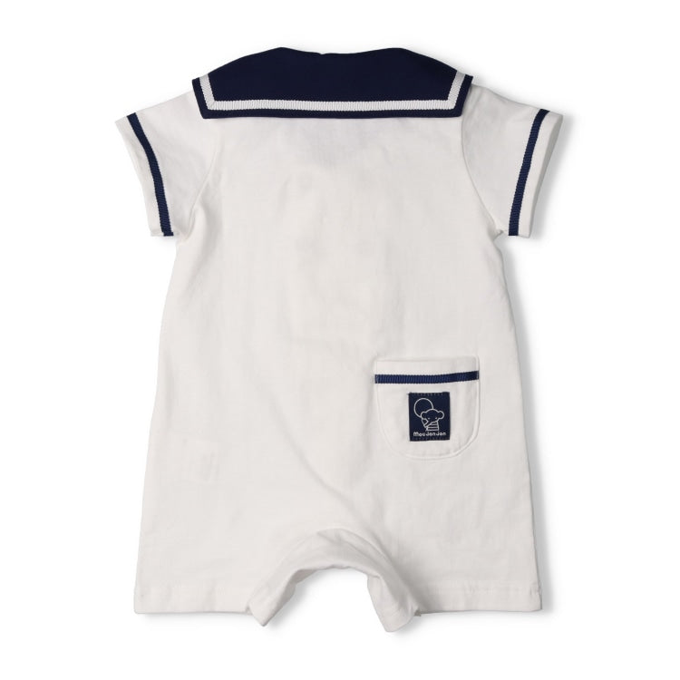 Moujonjon Japanese Children's Clothing Sailor-Style Jumpsuit (70-80cm) for Boys and Girls (Summer Jumpsuit for Newborns)