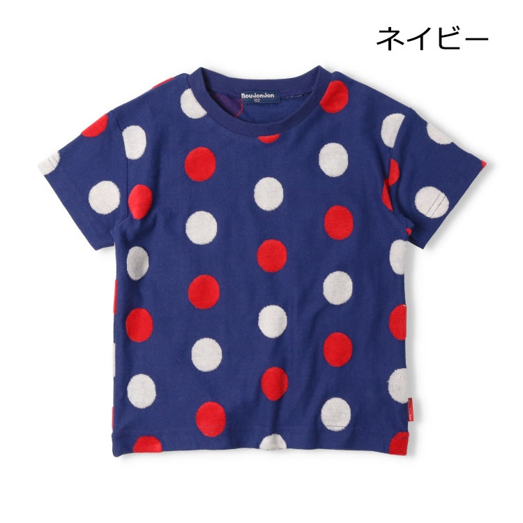Japanese Moujonjon Polka Dot Short Sleeve Top 80-140cm Boys Summer TOPS