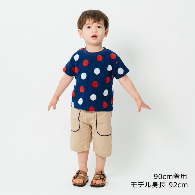 Japanese Moujonjon Polka Dot Short Sleeve Top 80-140cm Boys Summer TOPS