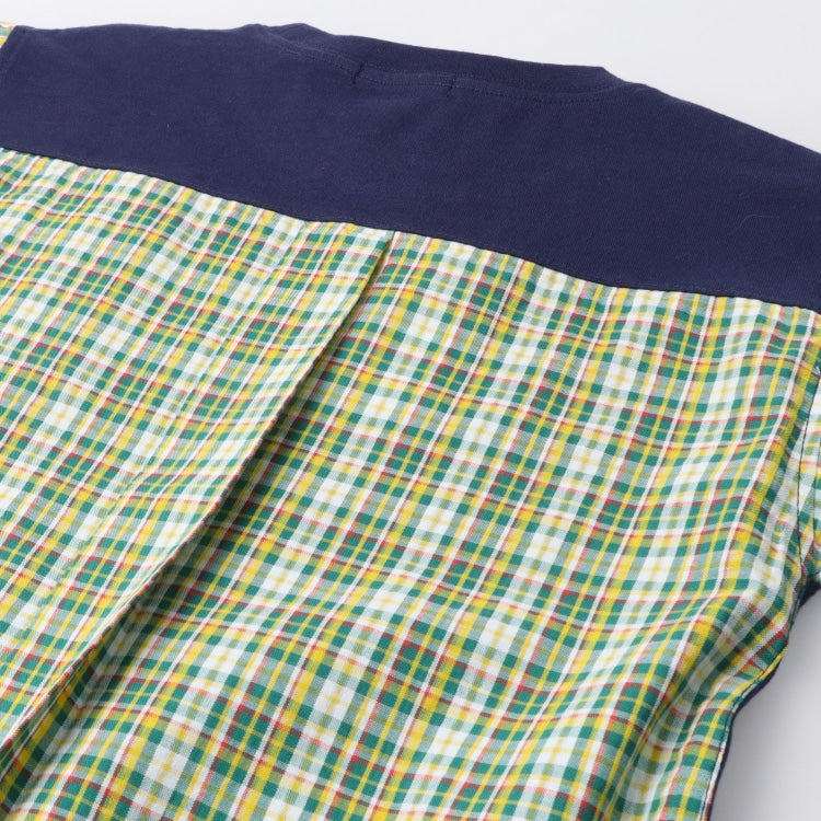 Japanese Moujonjon Checkered Patchwork Top 80-140cm Boys Summer TOPS