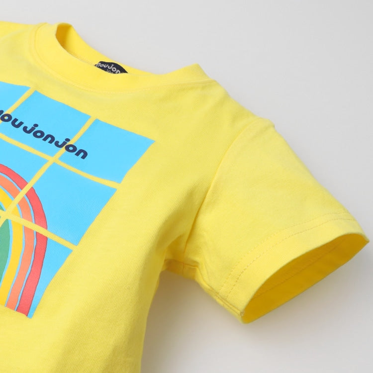 Japanese Moujonjon Rainbow Splicing Short Sleeve Top 80-140cm Boys Summer TOPS