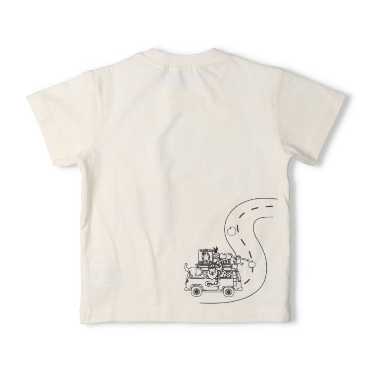 Japanese Moujonjon Fruit and Animal Print Short-Sleeved Top 80-130cm Boys Summer TOPS