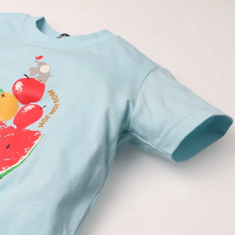 Japanese Moujonjon Fruit and Animal Print Short-Sleeved Top 80-130cm Boys Summer TOPS