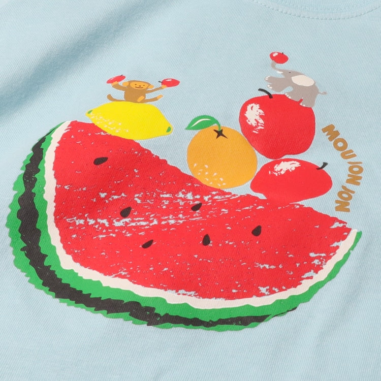 Japanese Moujonjon Fruit and Animal Print Short-Sleeved Top 80-130cm Boys Summer TOPS