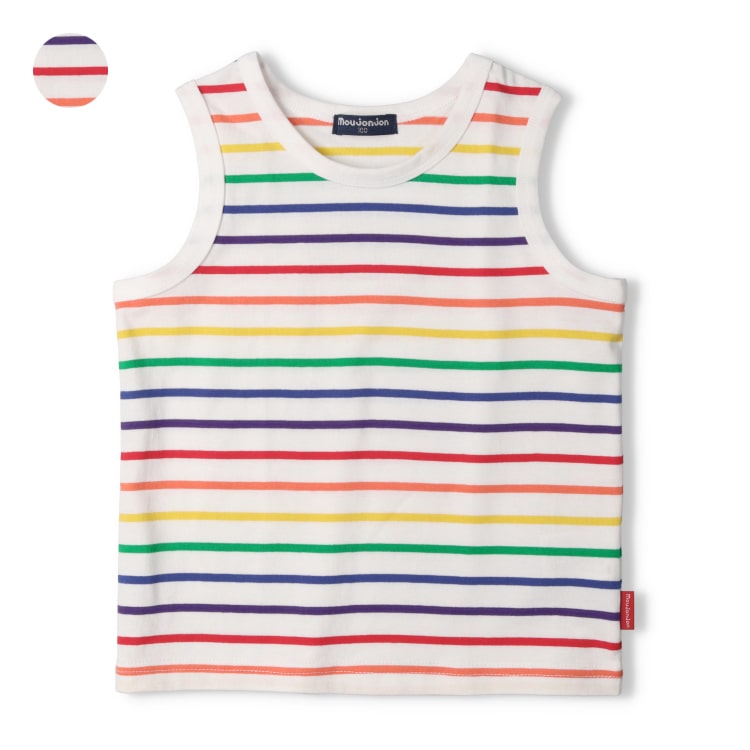 Japanese Moujonjon Rainbow Striped Vest 80-140cm Boys Summer TOPS