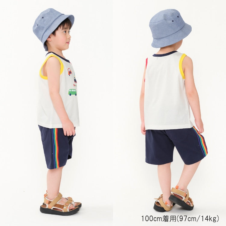 Moujonjon Japanese children's clothing car vest top 80-120cm boys summer TOPS