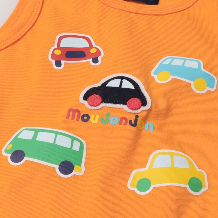 Moujonjon Japanese children's clothing car vest top 80-120cm boys summer TOPS