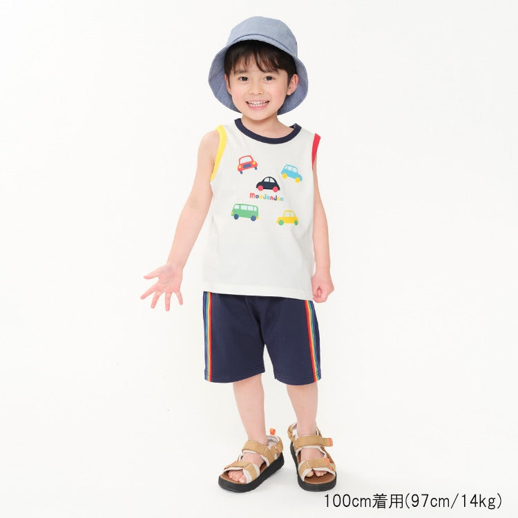 Moujonjon Japanese children's clothing car vest top 80-120cm boys summer TOPS