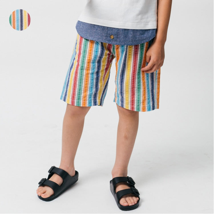 Japanese Moujonjon Rainbow Striped Shorts 90-140cm Boys Summer PANTS