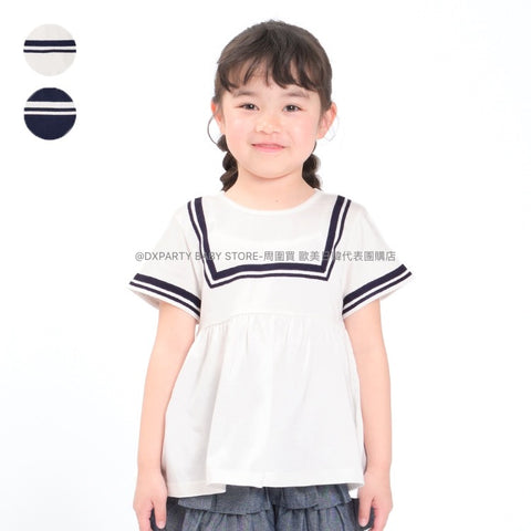 日本童裝 Moujonjon 水手風上衣 80-140cm 女童款 夏季 TOPS