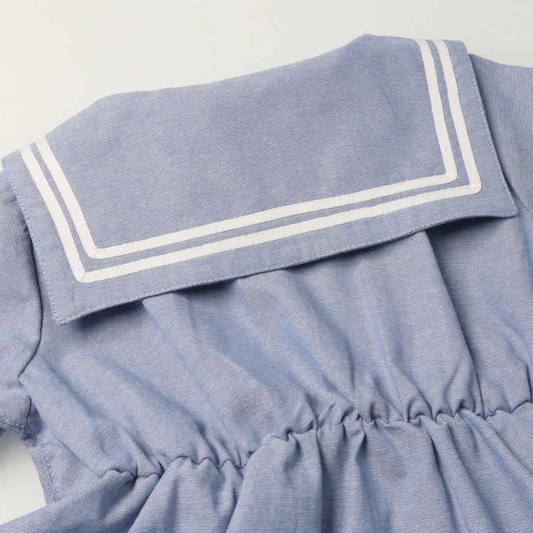 Japanese Moujonjon Sailor-Style Dress (90-140cm) for Girls Summer
