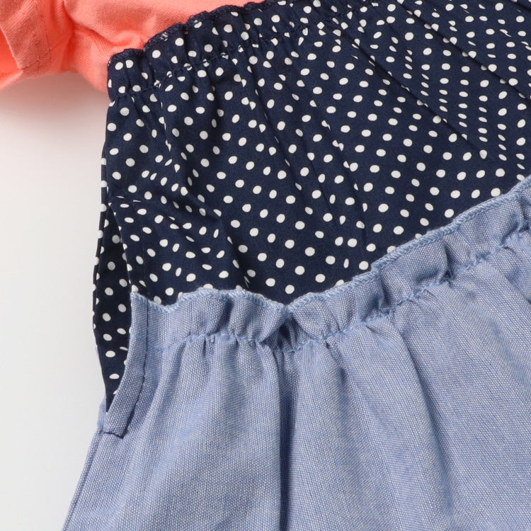 Japanese Moujonjon Patchwork Dress 80-140cm Girls Summer Dresses