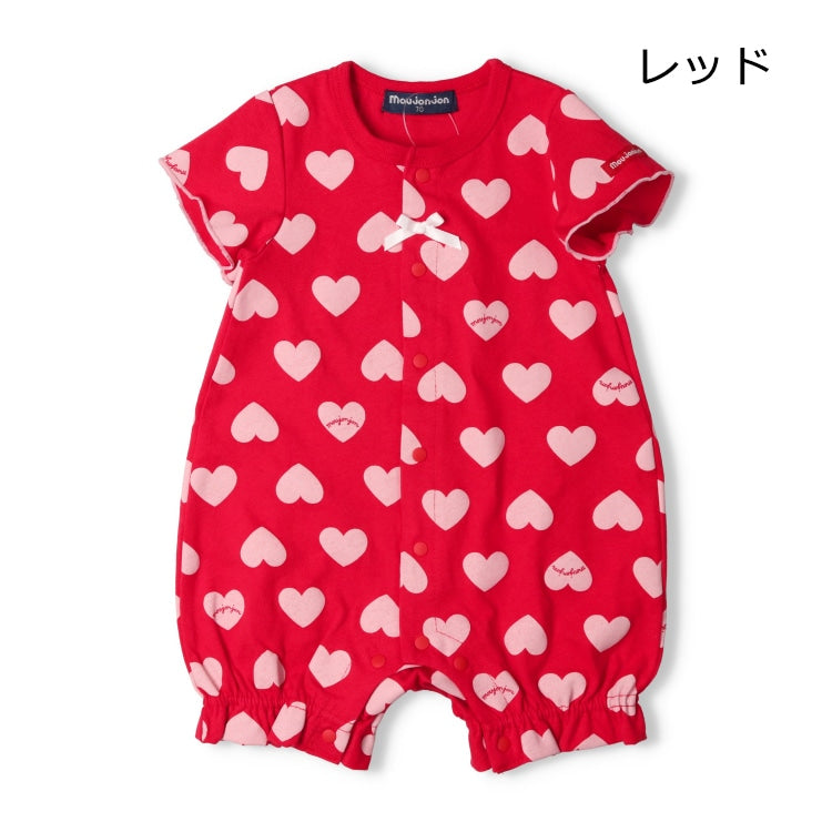 Moujonjon Japanese Children's Clothing Heart-shaped Jumpsuit 70-80cm Girls' Newborn Summer Jumpsuit