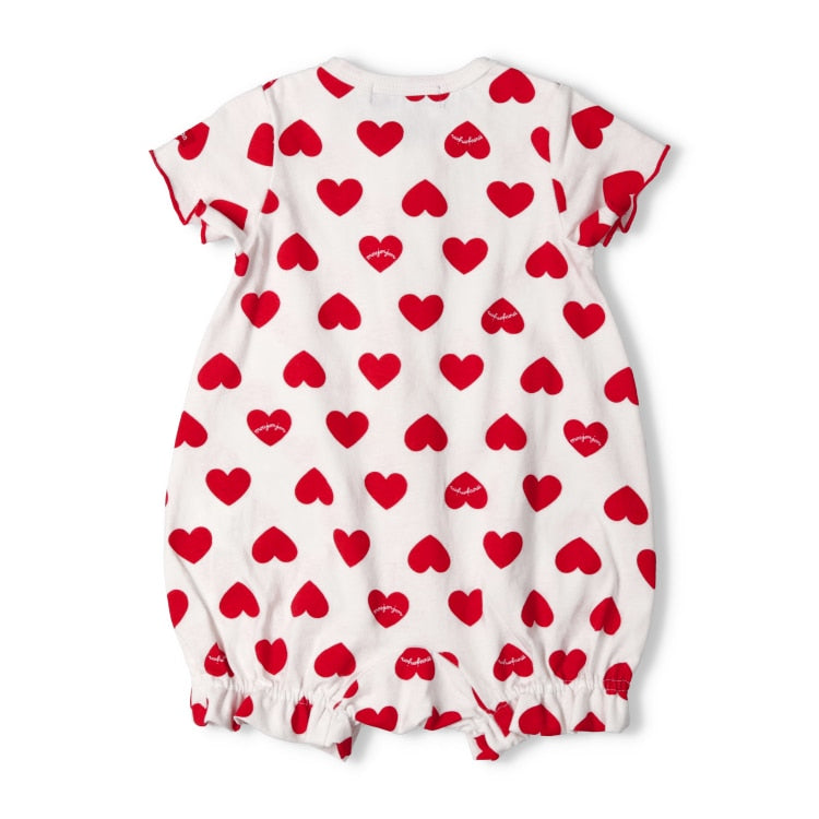 Moujonjon Japanese Children's Clothing Heart-shaped Jumpsuit 70-80cm Girls' Newborn Summer Jumpsuit