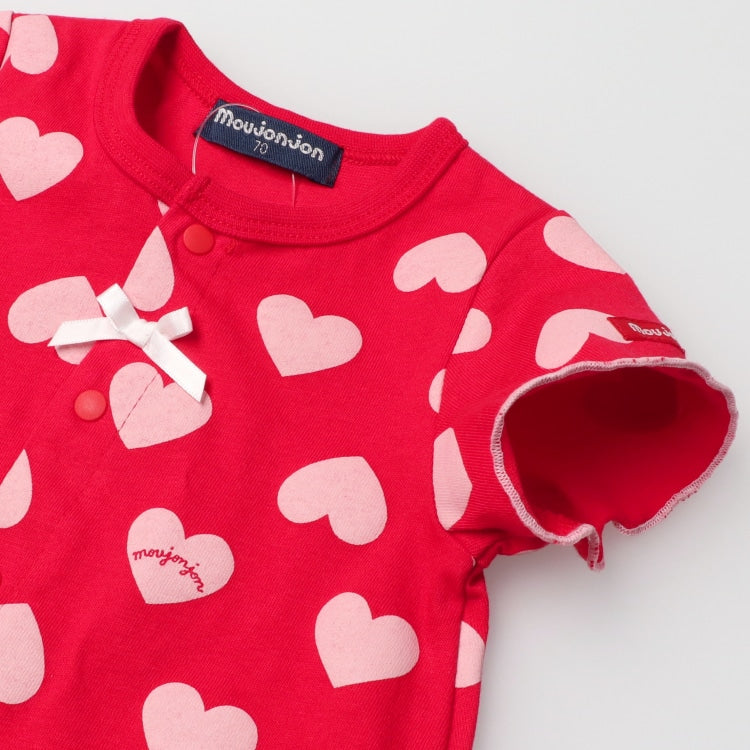 Moujonjon Japanese Children's Clothing Heart-shaped Jumpsuit 70-80cm Girls' Newborn Summer Jumpsuit