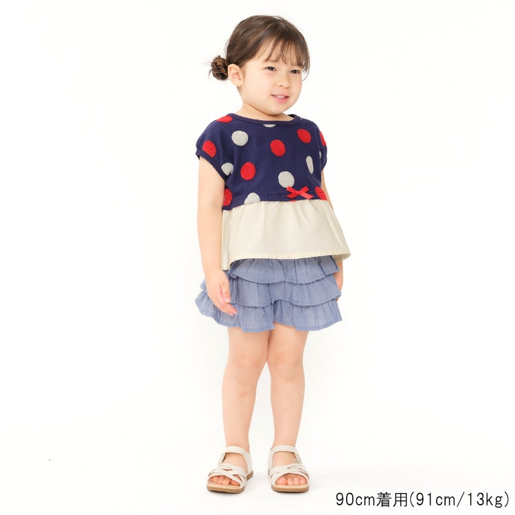 Japanese Moujonjon Polka Dot Tops for Girls (80-140cm) Summer