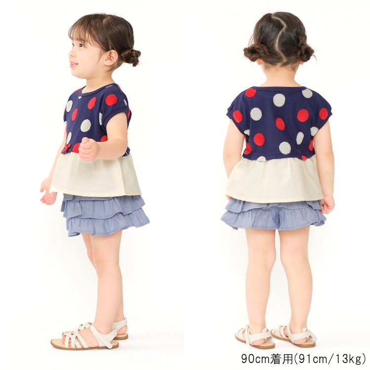 Japanese Moujonjon Polka Dot Tops for Girls (80-140cm) Summer