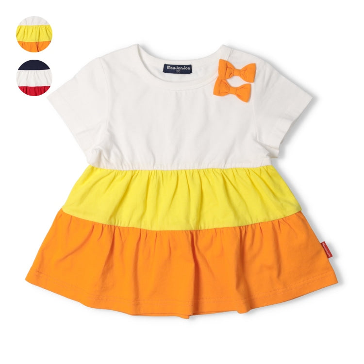 Japanese Moujonjon children's clothing spliced skirt top 80-140cm girls summer TOPS