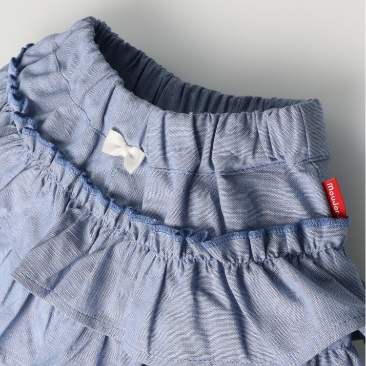 Japanese children's clothing Moujonjon cake layered culottes 90-140cm girls summer PANTS
