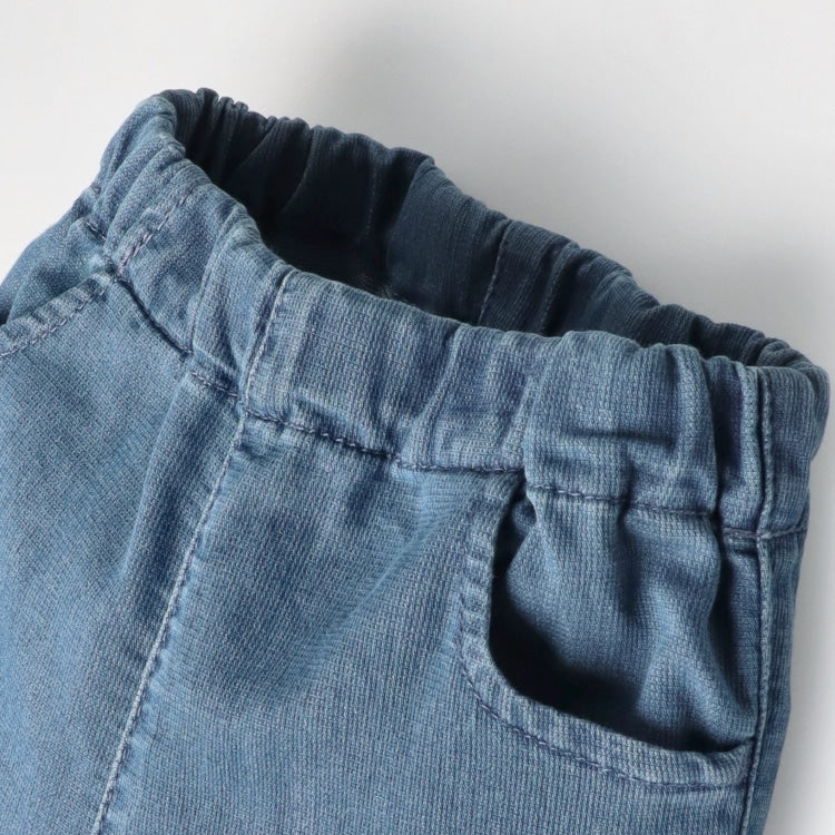Moujonjon Japanese children's clothing cold contact denim cropped trousers 90-140cm girls summer PANTS
