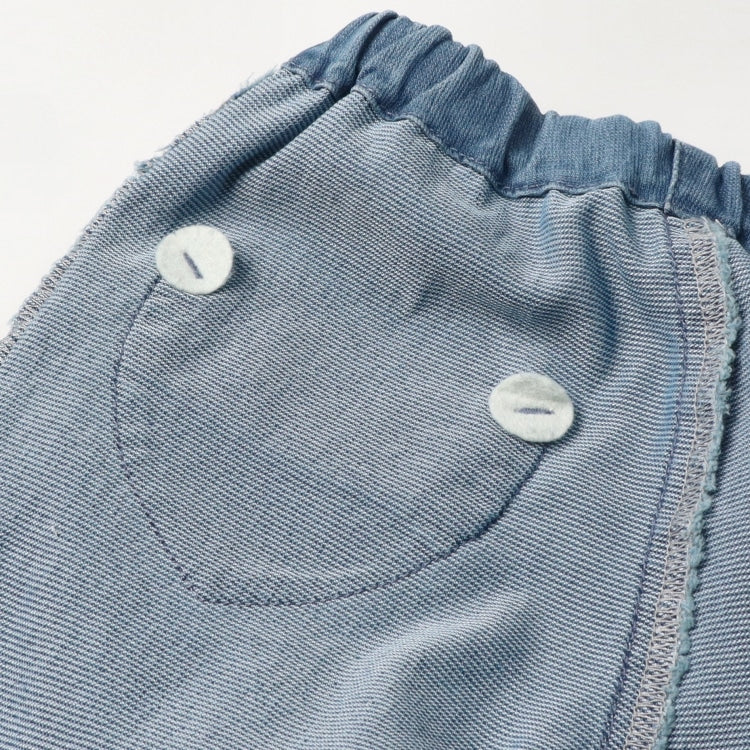Moujonjon Japanese children's clothing cold contact denim cropped trousers 90-140cm girls summer PANTS
