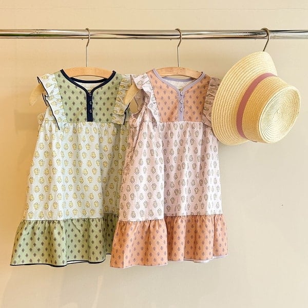 Japanese BEAMS mini vest dress 90-150cm girls summer dresses