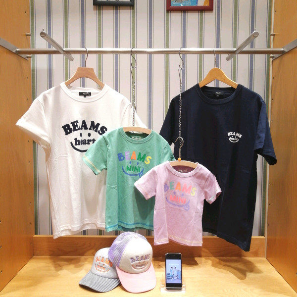Japanese children's clothing BEAMS mini parent-child short-sleeved tops 90-130cm boys'/girls' summer TOPS