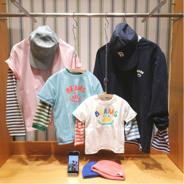 Japanese children's clothing BEAMS mini parent-child short-sleeved tops 90-130cm boys'/girls' summer TOPS