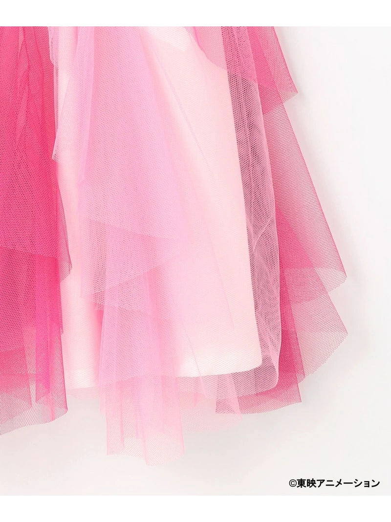 Japanese children's clothing aF#a325 Floral tulle dress 100-150cm Girls summer dresses for interviews/banquets/performances
