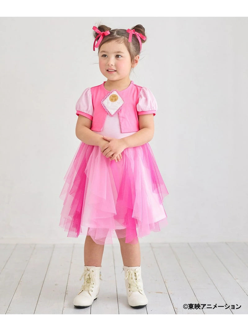 Japanese children's clothing aF#a325 Floral tulle dress 100-150cm Girls summer dresses for interviews/banquets/performances